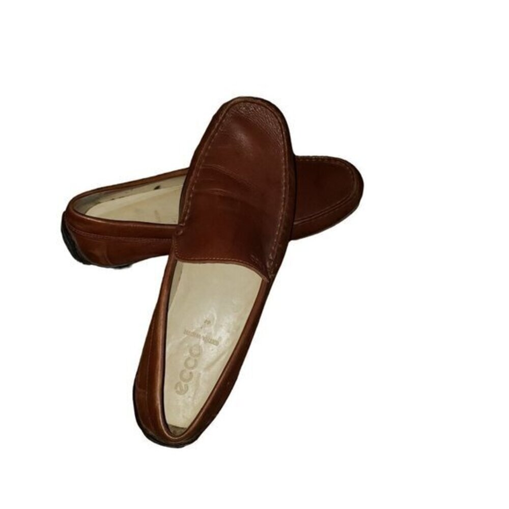 ecco Driving Shoes Loafer Slip-on Leather Mens Size 44 10-10.5 EXTRA WIDTH - Picture 2 of 15
